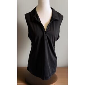 Tommy Bahama Women’s Shirt XL Sleeveless Collar 1/4 Zip Golf Tennis Black